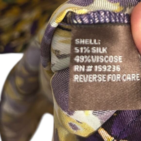 J. McLaughlin Giovanna Silk-Blend Maxi Dress Women's 6 Floral Flutter Sleeve - Picture 7 of 8